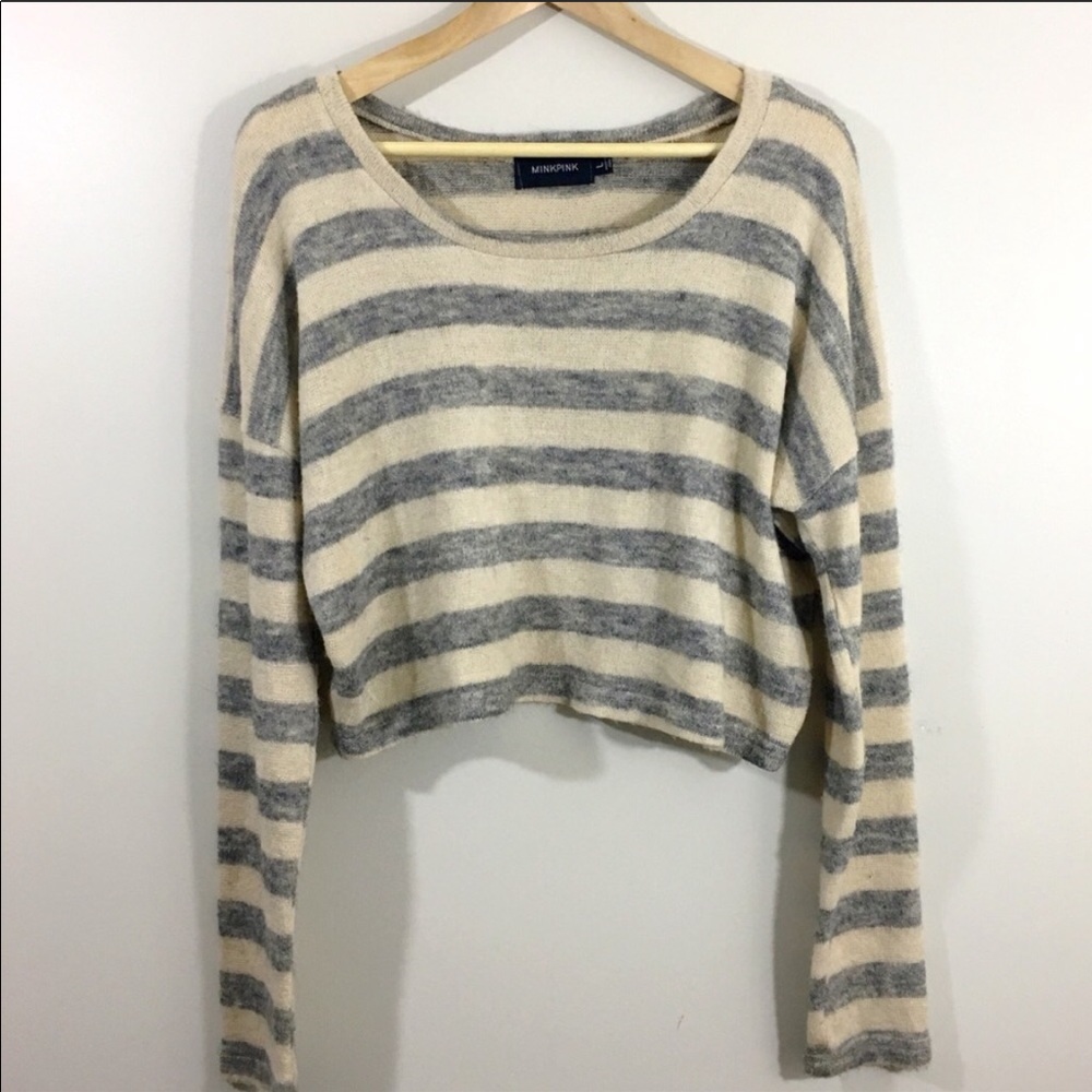 🆕 Listing! MINKPINK | Cropped Striped Sweater